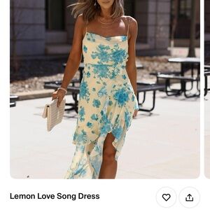 Lemon Love Song Floral Dress